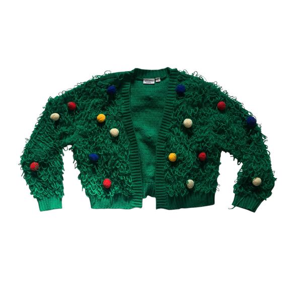 Mighty Fine Sweaters - Mighty Fine Women's Christmas Tree Cardigan Sweater Size Medium